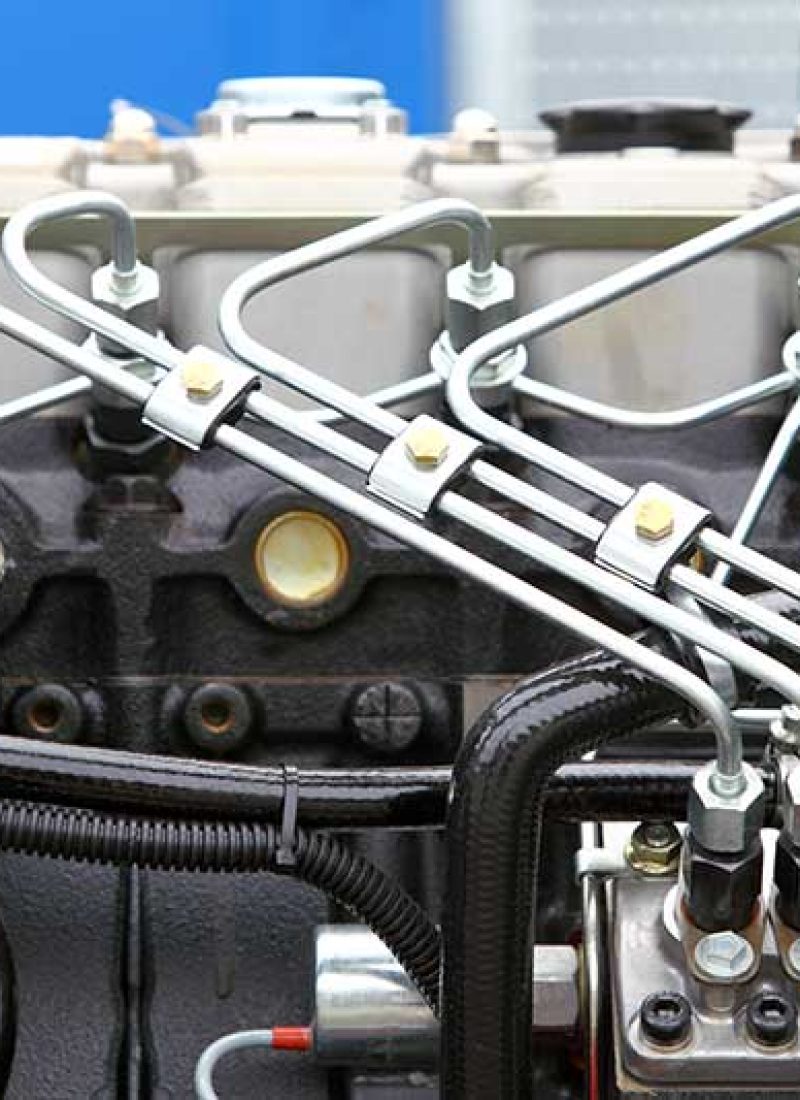 supply system for diesel fuel, clean motor block,  diesel engine detail